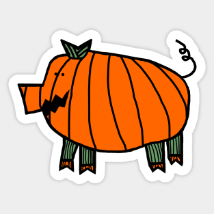 Halloween Horror Pumpkin Pig Sticker